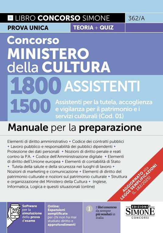 Concorso Ministero della Cultura 1800 Assistenti &ndash; 1500 Assistenti per la tutela