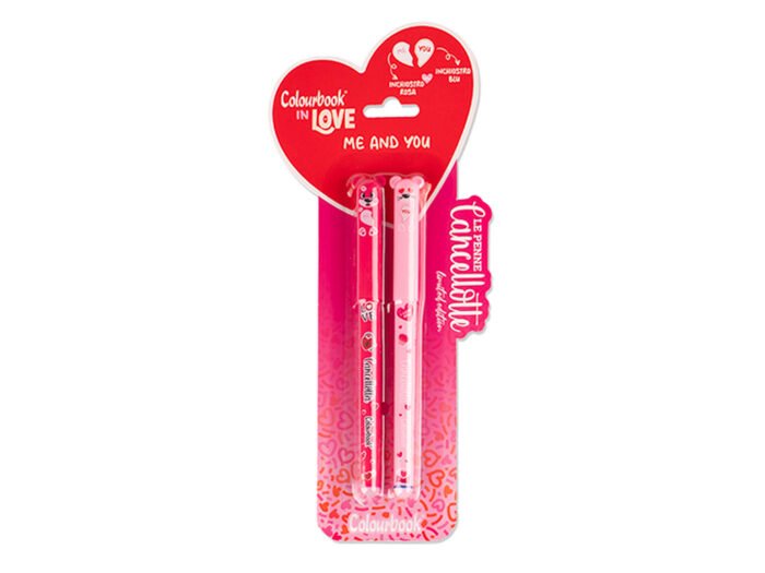 Penne Cancellabili In Love Colourbook – Set 2 colori Blu/Rosso
