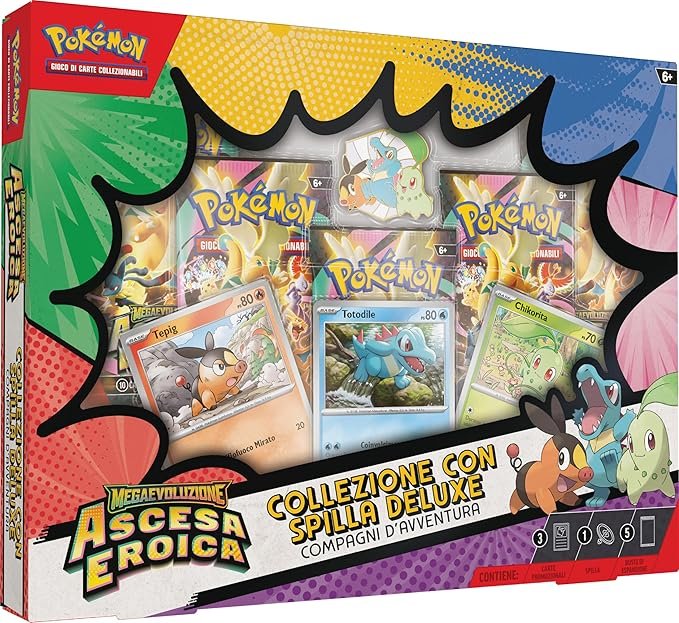 Pok&eacute;mon: collezione con spilla deluxe Compagni d&rsquo;avventura dell&rsquo;espansione Megaevoluzione - Ascesa Eroica del GCC Pok&eacute;mon